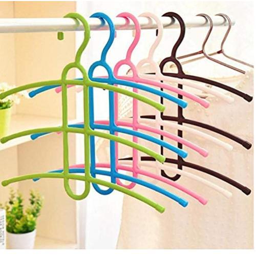 5pcs Random Color Multifunctional Creative Fishbone Anti-Skid Multi Layers Clothes Hanger Decoration