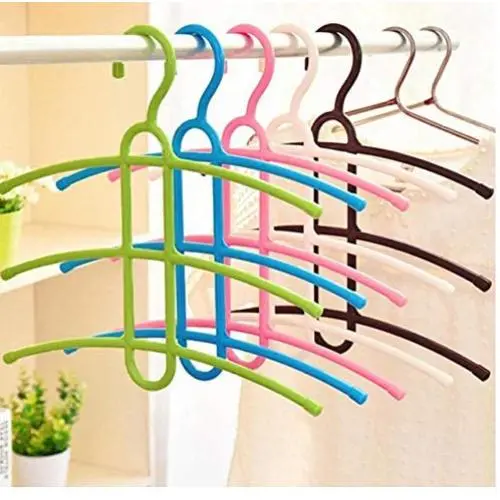 5pcs Random Color Multifunctional Creative Fishbone Anti-Skid Multi Layers Clothes Hanger Decoration