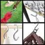Performore 3 Inch S-Shaped Nickel Hooks Hangers Heavy-Duty Stainless Steel Nickel Hanger Storage Rack for Closet, Work Shop, Bathroom, Garden, House Kitchen (4 Pack)