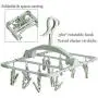 Foldable Clip and Drip Hanger, Socks Hanger Underwear Hanger with 16 Clothespins, Hanger for Drying Towels, Bras, Baby Clothes, Gloves, Collapsible Portable Plastic Laundry Sock Drying Hanger Foldable Clip and Drip Hanger, Socks Hanger Underwear Hanger with 16 Clothespins, Hanger for Drying Towels, Bras, Baby Clothes, Gloves, Collapsible Portable Plastic Laundry Sock Drying Hanger