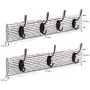 Y&ME YM Coat Hooks Wall Mounted Set of 2,White Rustic Wood Coat Rack with 8 Sturdy Bronze Hooks, White Hanging Wall Coat Hooks Rack for Entryway, Bathroom, Closet Room, 16 x 2.4 x 0.6 Inch