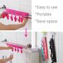 Clothes Pins Rack Travel Clothes Hanger Clothes Clips Clothesline 6 Clips Towels Socks Underwear All in One Pack of 3 by Yandoha