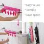 Clothes Pins Rack Travel Clothes Hanger Clothes Clips Clothesline 6 Clips Towels Socks Underwear All in One Pack of 3 by Yandoha