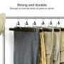 SONGMICS Pants Hangers, Set of 12 Solid Wood Hanger, Anti-Slip Felt, 360° Swivel Hook, Clamp Skirt Hanger, Dark Walnut Color UCRW07V12