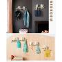 JDSHSO Wall Mounted Home Living Room Decor Hanger Resin Bird Statue Key Holder Coat Clothes Towel Hooks Racks Animal Sculpture (Navy,A Bird)