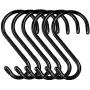DINGEE 6 inch Large S Hooks Heavy Duty Non-Slip Vinyl Coated (6 Pack) Black Metal Steel S Hooks for Hanging Plants Closet Rod Jeans Plants Jewelry Kitchen Pot Pan Cups Towels Hats DINGEE 6 inch Large S Hooks Heavy Duty Non-Slip Vinyl Coated (6 Pack) Black Metal Steel S Hooks for Hanging Plants Closet Rod Jeans Plants Jewelry Kitchen Pot Pan Cups Towels Hats