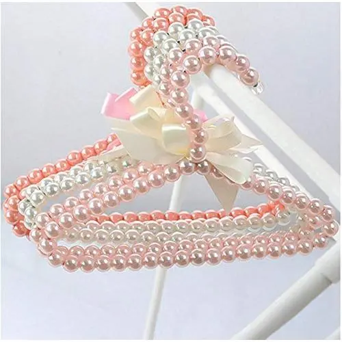 10pcs 20cm Children Pearl Hanger Fashion Dog Hangers for Clothes Pegs Baby Pearl Plastic Pet Hangers Random Colro