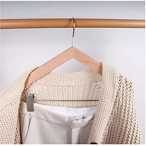 10 pcs Solid Wood Suit Clothes Hangers with Non-Slip Grooves High-Grade Coat Hanger with Clips for Pant Wooden 10 pcs Solid Wood Suit Clothes Hangers with Non-Slip Grooves High-Grade Coat Hanger with Clips for Pant Wooden