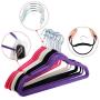 Inter Wealthys Jarad Clothes Hangers Velvet White, Black, Purple, Red Set of 60