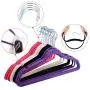 Inter Wealthys Jarad Clothes Hangers Velvet White, Black, Purple, Red Set of 60