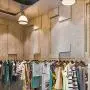 FURVOKIA 2 Pcs Adjustable Height Creative Iron Chain Clothing Hanging Racks,Clothes Storage Shelves, Heavy Duty Metal Garment Rack,Retail Display Ceiling Hanger (Gold Round Tube, 47.2 L)
