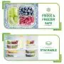 Prep Naturals Glass Meal Prep Containers 3 Compartment - Bento Boxes Containers Glass Food Storage Containers with Lids - Food Containers Food Prep Containers Glass Storage Containers with Lids 3 Pack