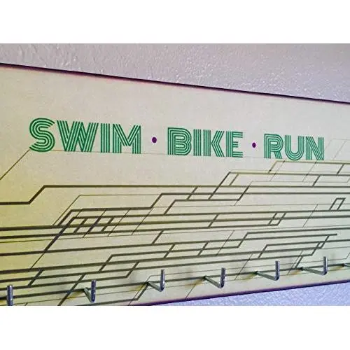 Race Medal Holder/Running Medal Hanger - LIFE IS BETTER IN RUNNING SHOES. Wood Wall Mounted Medal Organizer