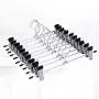 shengyuze Pants Hanger, 10/20Pcs Non-Slip Adjustable Stand Hanger Pants Skirt Clothes Rotatable Clips, PVC + Hadifield Steel - Black 10pcs