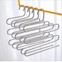 Opaten Non-Slip Pants Hangers S-Shape 5 Layers Stainless Steel Black Silicone Coating Multi Clothes Cascading Hangers Space Saving Clothes Organizer Jeans Pants Scarf Ties Towels