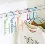 10pcs Random Color Plastic 5 Circle Multilayer Windproof Clothes Hanger Organizer Fixed Holder Storage Racks Buckle Hanger Anti-Slip Home