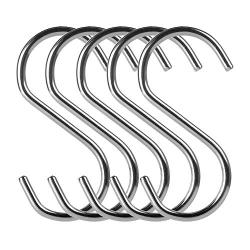 20 Pack S Shape Hooks Heavy Duty 304 Stainless Steel Metal Hangers, S Hooks for Hanging (7.5 cm/3 inch-20 Pack)