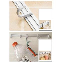 Hook Rail/Coat Rack Adjustable Wall Hooks Towel Hooks Stainless Steel Chrome Wall Mount Door Coat Hooks Clothes Hanger Rack Jacket Pegs For Bathroom Living Room Kitchen For Easy Installation , 7 hooks