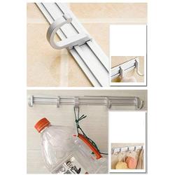 Hook Rail/Coat Rack Adjustable Wall Hooks Towel Hooks Stainless Steel Chrome Wall Mount Door Coat Hooks Clothes Hanger Rack Jacket Pegs For Bathroom Living Room Kitchen For Easy Installation , 4 hooks