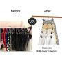 Amber Home Heavy Duty Add On Metal Pants Skirt Hangers, Chrome Stackable Hanger with 2-Adjustable Clips for Trousers, Jeans, Slack, Clothes 12 Pack