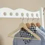 ZEMIN Floor Standing Coat Rack Clothes Hat Stand Hanger Hooks Movable Wheels Shoes Wood Stable Durable, 800x330x1660MM (Color : White)