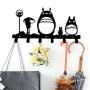 Animal Cat Girl Metal Wall Mounted Bag Hanger,6 Hooks Storage Rack Originality Clothing Hooks Sweet Black(Cute Totoro) Animal Cat Girl Metal Wall Mounted Bag Hanger,6 Hooks Storage Rack Originality Clothing Hooks Sweet Black(Cute Totoro)