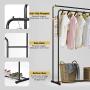 Rackaphile Clothes Rack, Clothes Organizer, Adjustable Double Rails Heavy Duty Garment Rack for Balcony and Bedroom (Black)