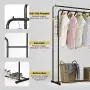 Rackaphile Clothes Rack, Clothes Organizer, Adjustable Double Rails Heavy Duty Garment Rack for Balcony and Bedroom (Black)