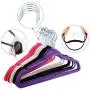 60 PCS Non Slip Velvet Clothes Suit Pants 4 colors the Shape Suit/Shirt/Pants Hangers Multicolor