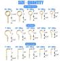 Glarks 213-Pieces Brass Plated Screw Eyes & Screw-in Ceiling Cups Hooks & Square Bend Hooks Assortment Set Kit for Hanging