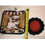 Free ship to USA - 5 piece set - Chef - 1 CROCHET Plastic Scrubber, Towel holder, KITCHEN hand full TOWEL light weight terry cloth, hot pad & towel hanger- BLACK 100% cotton yarn