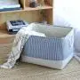 TheWarmHome Basket with Lids Storage Basket Dog Toy Basket Closet Basket Fabric Storage Basket Decorative Basket Rectangular Storage Bin Gift Basket Shoe Basket(Blue Strip,18.9L×15W×11.8H inch) TheWarmHome Basket with Lids Storage Basket Dog Toy Basket Closet Basket Fabric Storage Basket Decorative Basket Rectangular Storage Bin Gift Basket Shoe Basket(Blue Strip,18.9L×15W×11.8H inch)