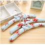 10pcs Random Color Pink Blue Fabric Padded Clothes Hanger with Rustic Flower Printed, Idyllic Style Dress Shirts Hanger for Closet Bedroom