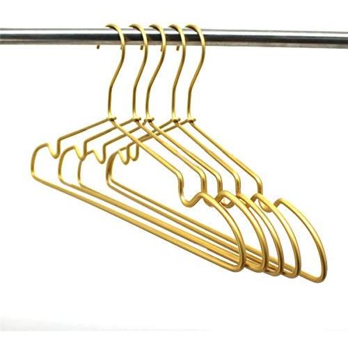 KOOBAY 30Pack 16.5" Gold Aluminum Laundry Wire Clothes Shirt Coat Suit Hangers with PVC-Coated and Notches