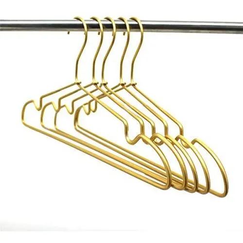 KOOBAY 30Pack 16.5" Gold Aluminum Laundry Wire Clothes Shirt Coat Suit Hangers with PVC-Coated and Notches