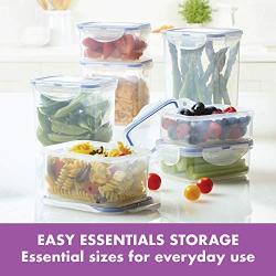 Lock & Lock HPL809BS Easy Essentials Storage Food Storage Container Set / Food Storage Bin Set - 14 Piece, Clear