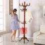MEIDUO Coat Rack Stand, Entryway Standing Coat Clothes Tree Coat Hanger Coat Hooks for Jacket,Hat,Purse,Scarves,Handbags,Umbrella 3 Colors (Color : Begonia Color)