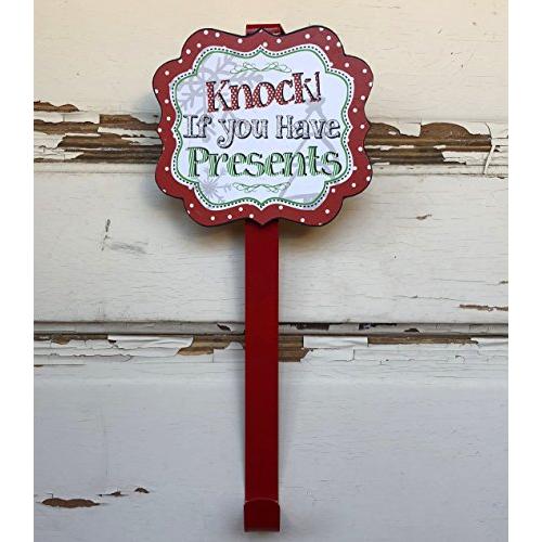 AG Designs Christmas Decor - Red Knock If You Have Presents Wreath Door Hanger AG Designs Christmas Decor - Red Knock If You Have Presents Wreath Door Hanger