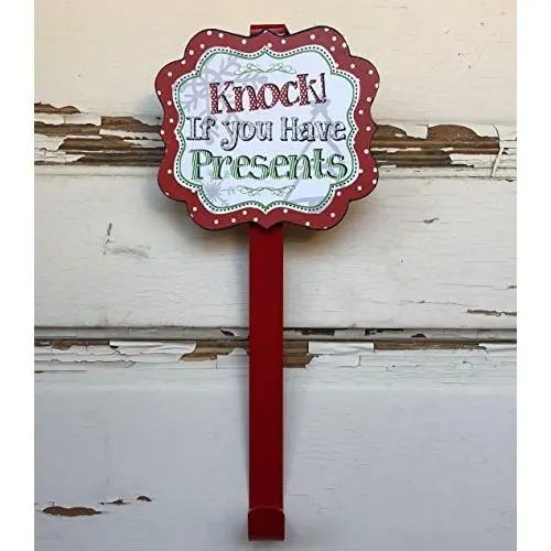 AG Designs Christmas Decor - Red Knock If You Have Presents Wreath Door Hanger AG Designs Christmas Decor - Red Knock If You Have Presents Wreath Door Hanger