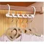 10pcs 5 Hole Magic Hanger Space Saving Hanger Plastic Cloth Hanger Hook Organizer Wardrobe Save Practical Hook Closet Organizer Tool