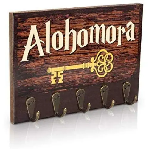 getDigital Alohomora Key Rack | Magical Home & Office Decor Key Holder with 5 Metal Hooks | Also Suitable as a Hanger for Clothes, Bags or Dog Leashes getDigital Alohomora Key Rack | Magical Home & Office Decor Key Holder with 5 Metal Hooks | Also Suitable as a Hanger for Clothes, Bags or Dog Leashes
