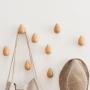 ZEMIN Wall Mounted Coat Rack Clothes Hat Hanger Holder Hooks Water Drops Cute Simple Style Wood, Log， 5x7cm (Color : Log, Size : 3 Pieces)