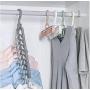 10pcs Creative 3D Space Saving Hanger Magic Clothes Hanger 9Hole Towel Hook Closet Organizer Storage Rack Color Random