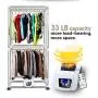 Clothes Dryer Portable Drying Rack for Laundry 1200W - 33 LB Capacity Energy Saving (Anion) Folding Dryer Quick Dry & Efficient Mode Digital Automatic Timer with Remote Control