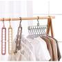 10pcs Random Color Magic Rotate Clothes Hanger Holder Storage Stand 9 Holes Plastic Support Drying Rack Wardrobe Finishing Space Saving Organizer