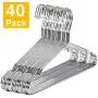HOUSE DAY Metal Hangers Wire Hangers 40 Pack Stainless Steel Hangers Metal Coat Hangers 16.5 Inch Heavy Duty Hangers Metal