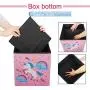 AOTUO Cartoon Collapsible Storage Organizer Ottoman for Kids Bedroom Stool Seat Children Toy Storage Box