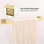 Bath Towel Bar 23.74", Suyar SUS304 Stainless Steel Bathroom Single Towel Holder, Shower Coat Pants Clothes Hanger, Hand Towel Rack for Wall, Brushed Gold
