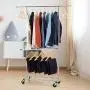 Bextsware Expandable Double Rod Clothing Garment Racks On Wheels, Heavy Duty Hanging Clothes Organizer Stand Adjustable Rolling Rack, Chrome Bextsware Expandable Double Rod Clothing Garment Racks On Wheels, Heavy Duty Hanging Clothes Organizer Stand Adjustable Rolling Rack, Chrome
