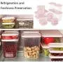 Nrpfell 17Pcs/Set Refrigerator Crisper Plastic Storage Boxes Food Container Microwavable Food Fresh Storage Boxes Sealed Crisper for Kitchen-Pink Nrpfell 17Pcs/Set Refrigerator Crisper Plastic Storage Boxes Food Container Microwavable Food Fresh Storage Boxes Sealed Crisper for Kitchen-Pink